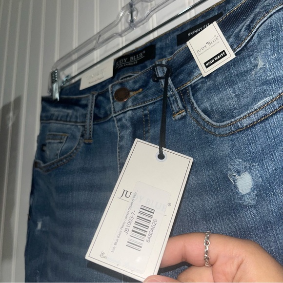 Judy Blue easy peasy lemon squeezy patchwork blue jeans size 7/28 - Picture 2 of 9